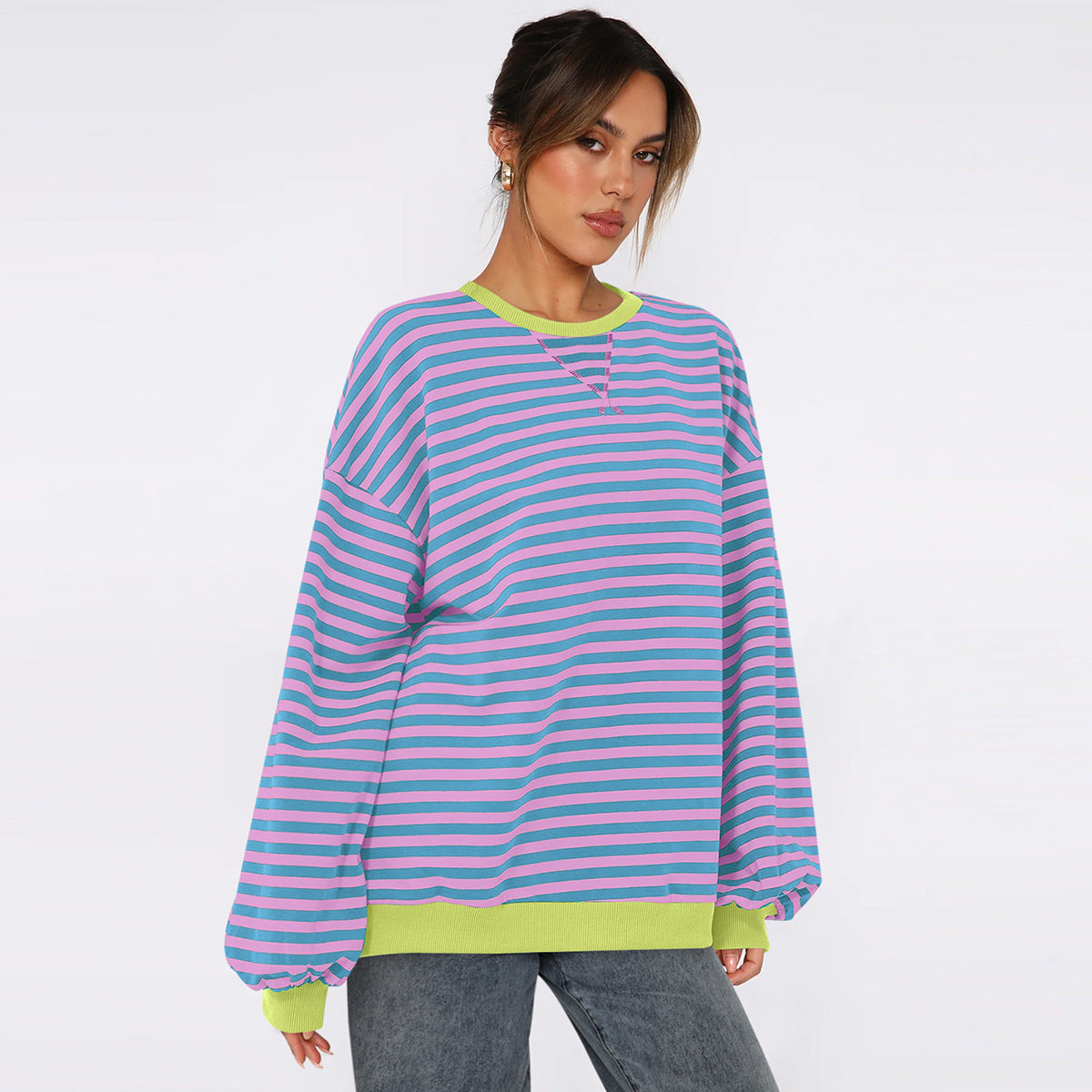 Zoe Übergroßer Pullover | Gestreifter, Gemütlicher Pullover