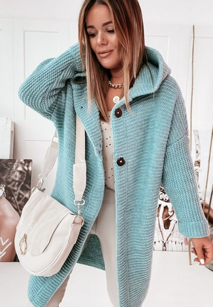 Yelena - Langärmlige Strickjacke Mit Kapuze