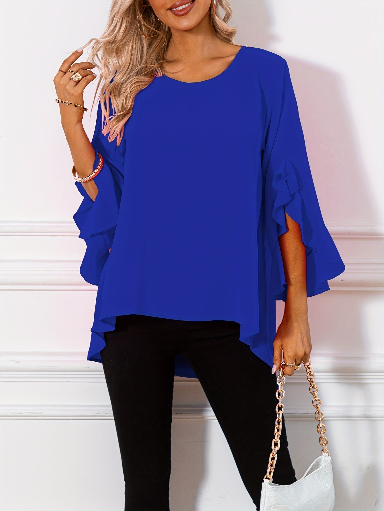 Aria – Bluse Mit Rundhalsausschnitt Für Den Frühling