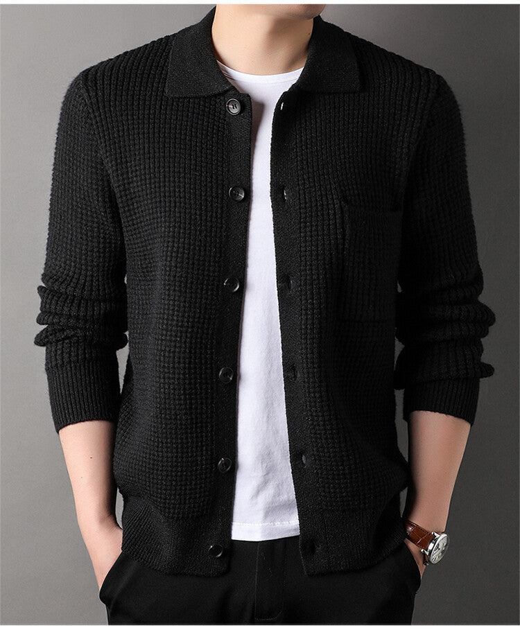 Ahmad – Stylischer Waffel-cardigan Für Herren