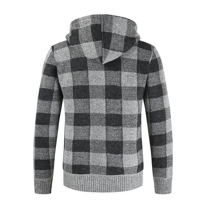 Benjamin – Karierter Fleece-kapuzenpullover Mit Reißverschluss Für Herren