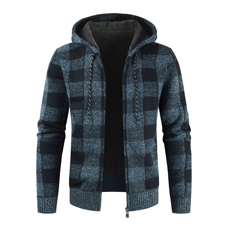 Benjamin – Karierter Fleece-kapuzenpullover Mit Reißverschluss Für Herren