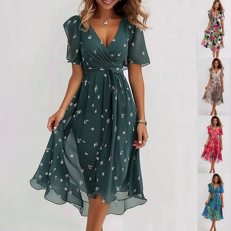 Annegret – Damenkleid Mit V-ausschnitt