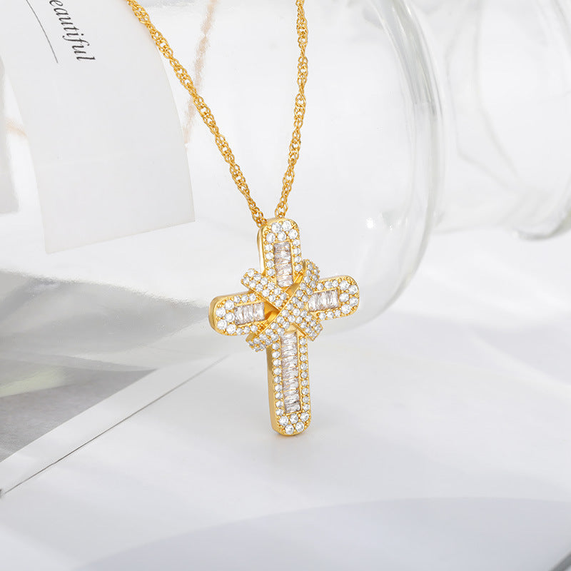 Aline - Kreuz-charme-halskette