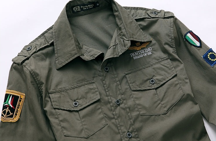 Air-force-stil Herrenhemd Mit Doppeltaschen - Lucas