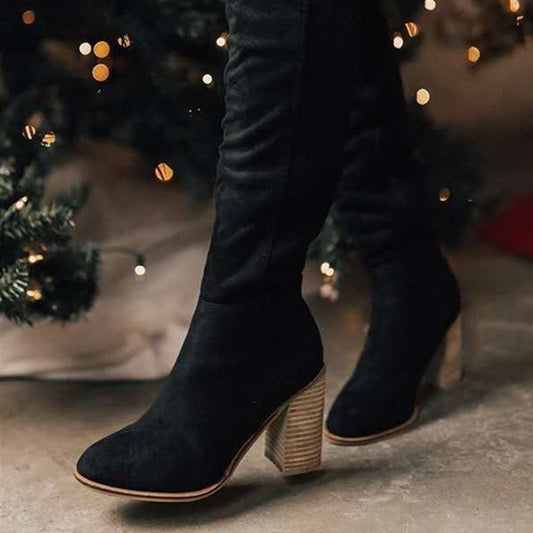 Tess - Casual Kniehohe Stiefel Mit Reißverschluss
