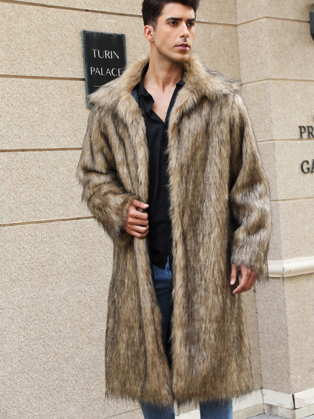 Zach – Lange Fell-winterjacke Für Herren