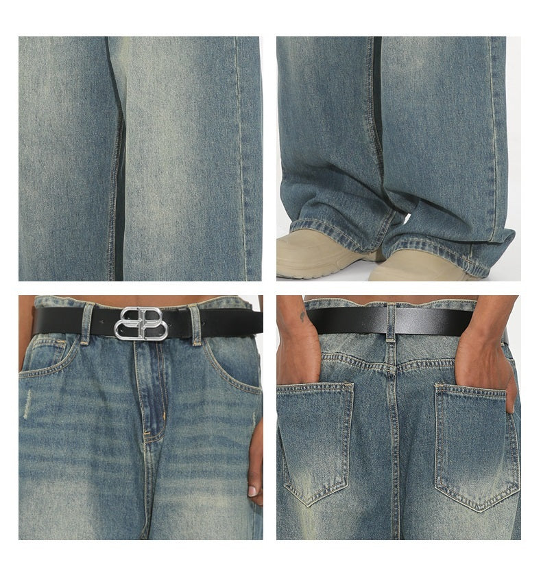 Weldon - Gewaschene Retro Weite Jeans