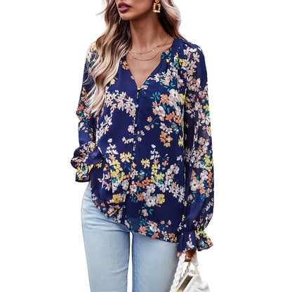 Abby – Langarmbluse Mit Blumen