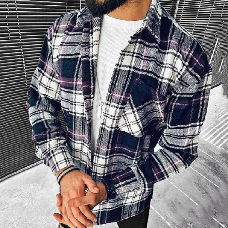 Victor – Lässige Karo-langarmjacke Für Herren