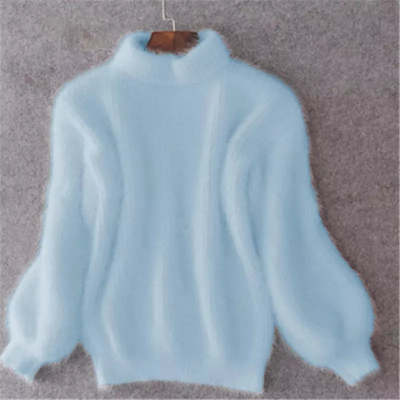 Taylor - Locker Gestrickter Pullover In Fester Farbe - Vintage Angora Pullover