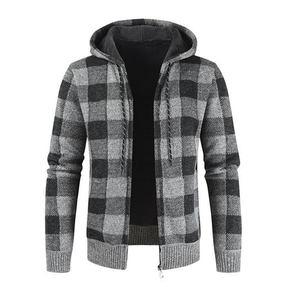 Benjamin – Karierter Fleece-kapuzenpullover Mit Reißverschluss Für Herren