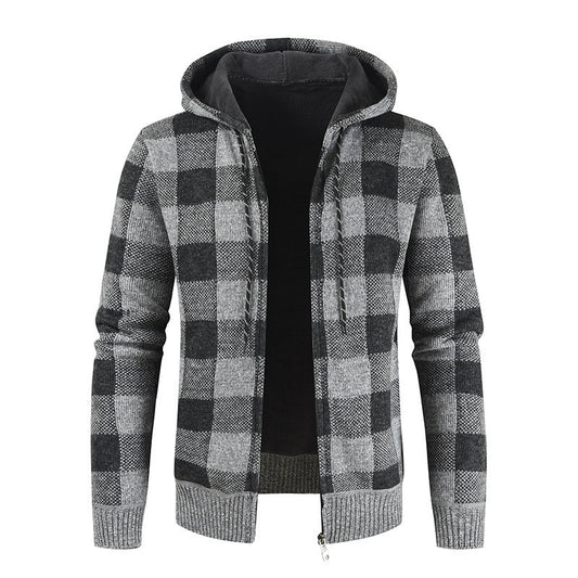 Benjamin – Karierter Fleece-kapuzenpullover Mit Reißverschluss Für Herren