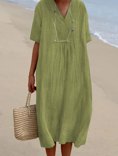 Zanda's - Sommerkleid Aus Baumwolle Und Leinen