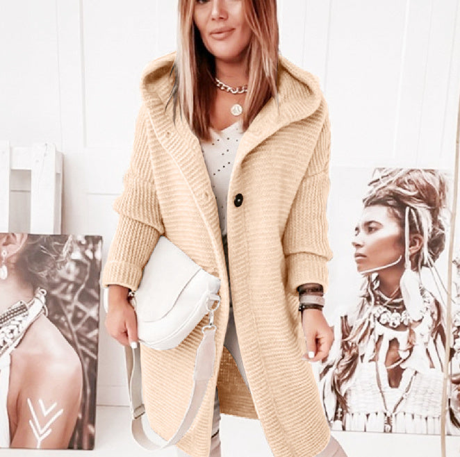 Yelena - Langärmlige Strickjacke Mit Kapuze