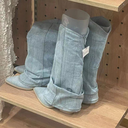 Aurora - Winterfeste Denim Stiefel