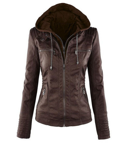 Wolff - Damen Lederjacke Mit Kapuze