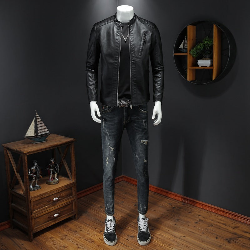 Calvin - Premium Herren Biker Lederjacke