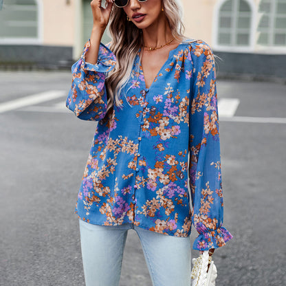 Abby – Langarmbluse Mit Blumen