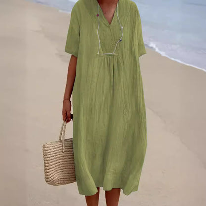Zanda's - Sommerkleid Aus Baumwolle Und Leinen