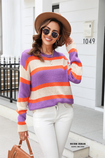 Viventia – Gestreifter Mehrfarbiger Pullover