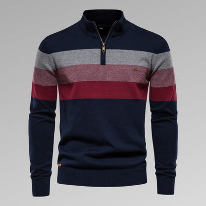 Calvin | Trendiger Gestreifter Herrenpullover