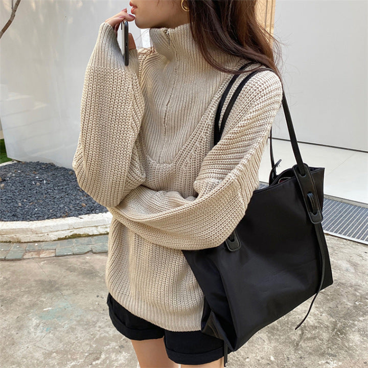 Amelina - Warmer Rollkragenpullover Mit Reibverschluss