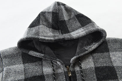 Benjamin – Karierter Fleece-kapuzenpullover Mit Reißverschluss Für Herren