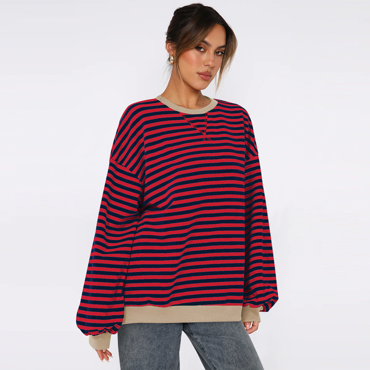 Zoe Übergroßer Pullover | Gestreifter, Gemütlicher Pullover