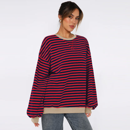 Zoe Übergroßer Pullover | Gestreifter, Gemütlicher Pullover