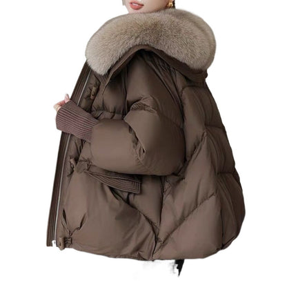 Wattierte - Steppjacke Für Damen Mit Pelzbesatz