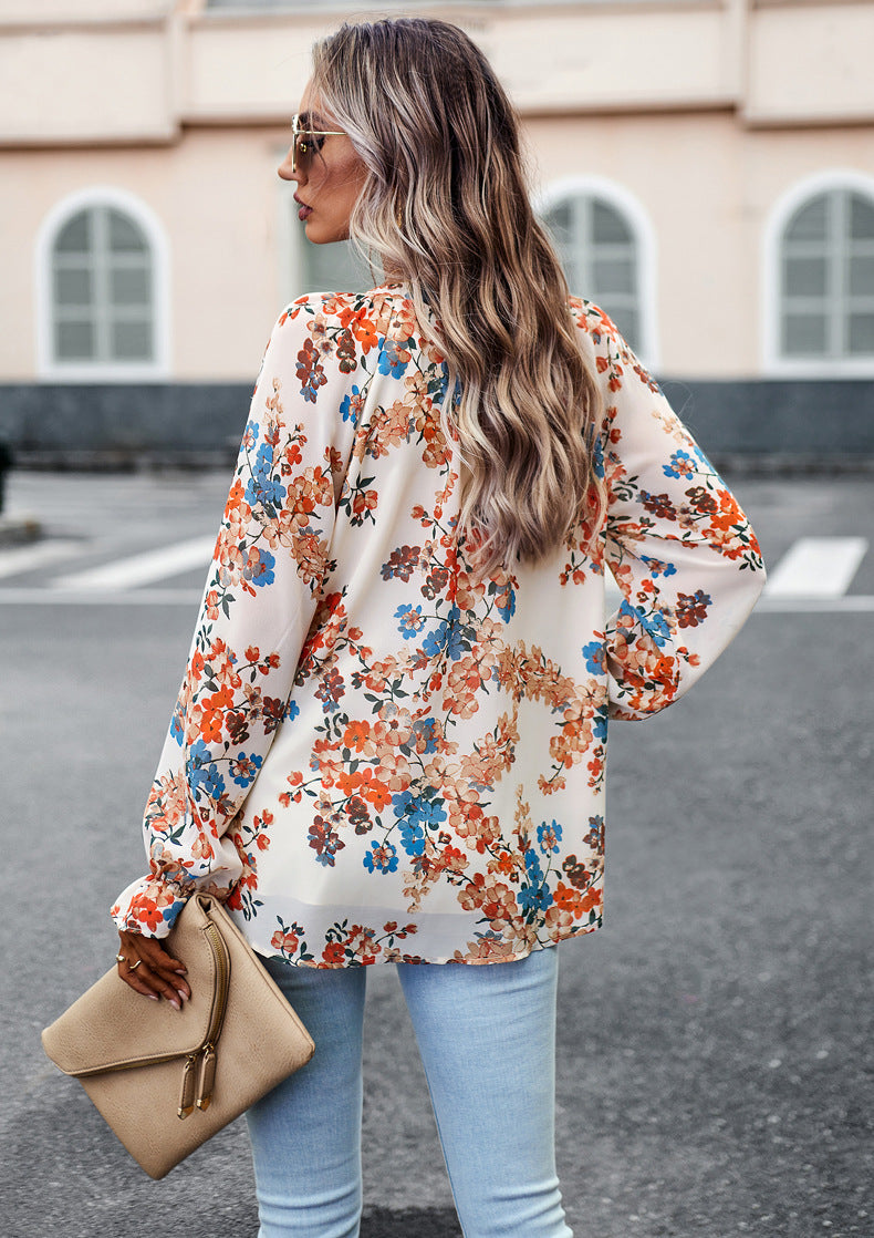 Abby – Langarmbluse Mit Blumen