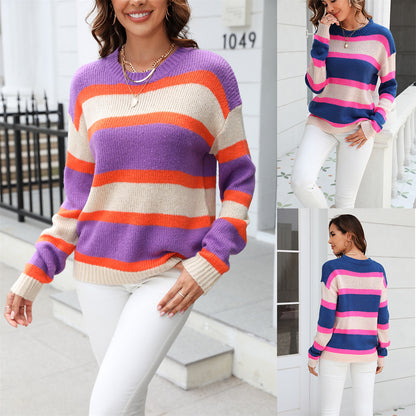 Viventia – Gestreifter Mehrfarbiger Pullover
