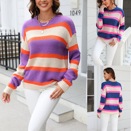Viventia – Gestreifter Mehrfarbiger Pullover