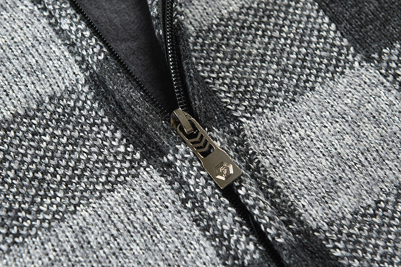 Benjamin – Karierter Fleece-kapuzenpullover Mit Reißverschluss Für Herren