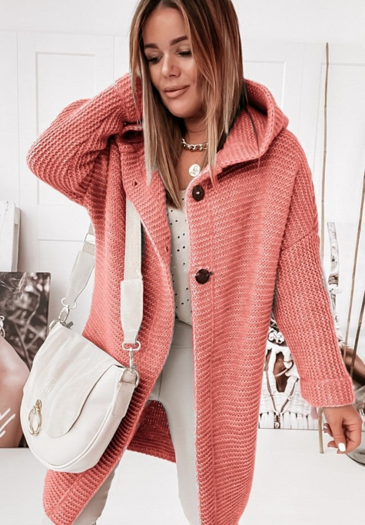 Yelena - Langärmlige Strickjacke Mit Kapuze