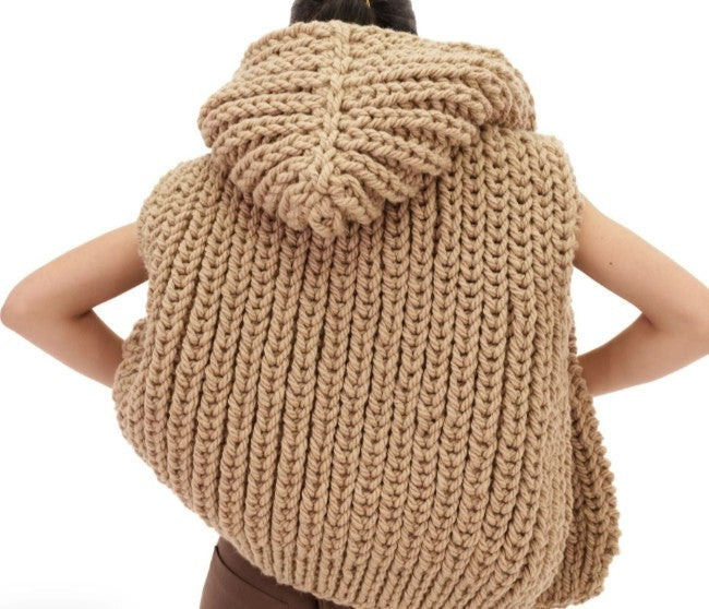 Zoie - Grob Gestrickte Strickweste Mit Kapuze
