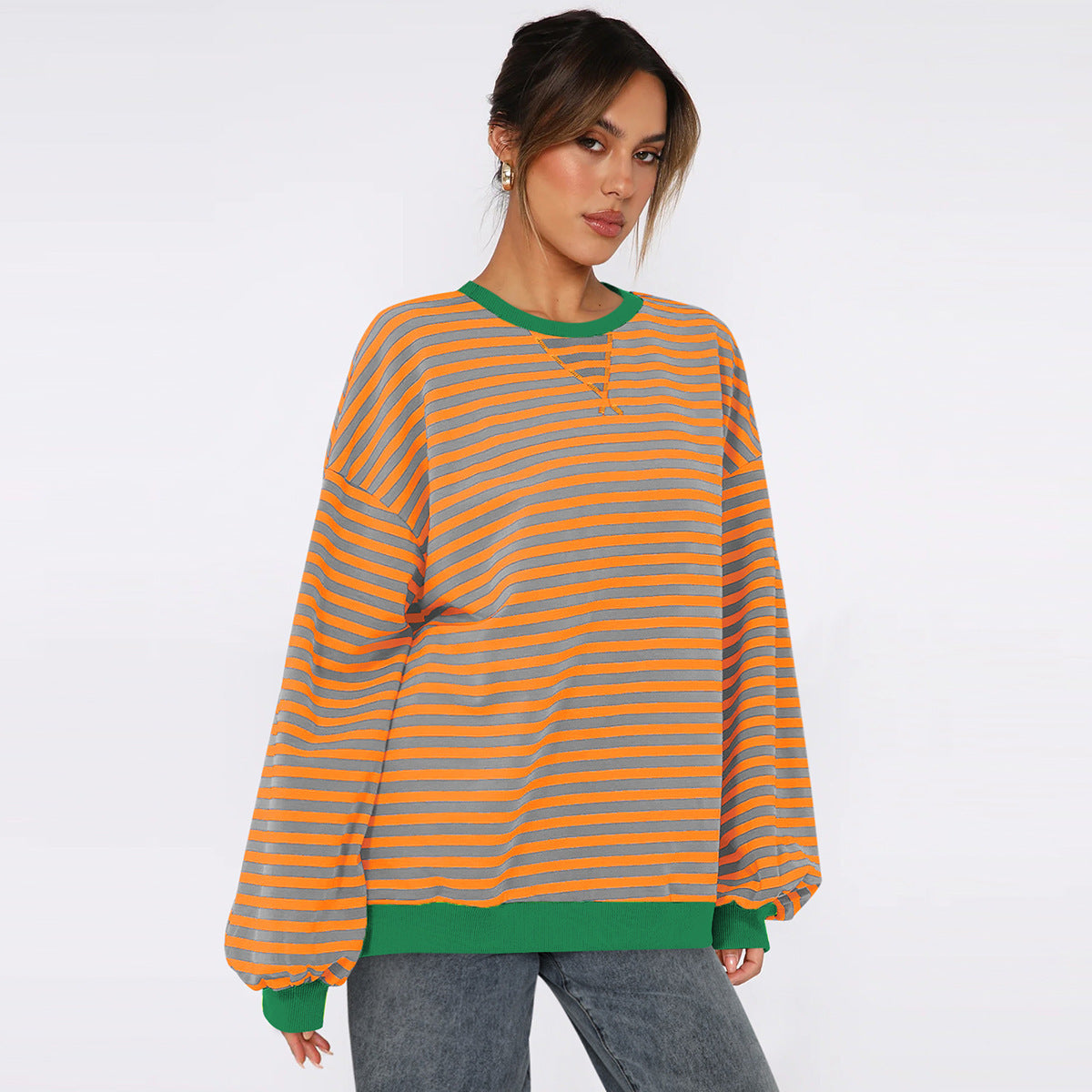 Zoe Übergroßer Pullover | Gestreifter, Gemütlicher Pullover