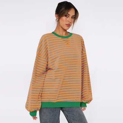 Zoe Übergroßer Pullover | Gestreifter, Gemütlicher Pullover