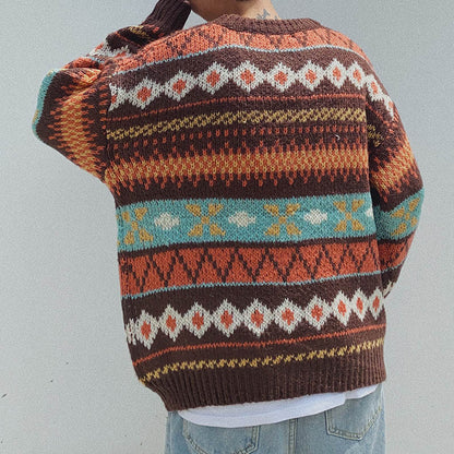 Alfonso – Retro-strickpullover Mit Rundhalsausschnitt Für Herren