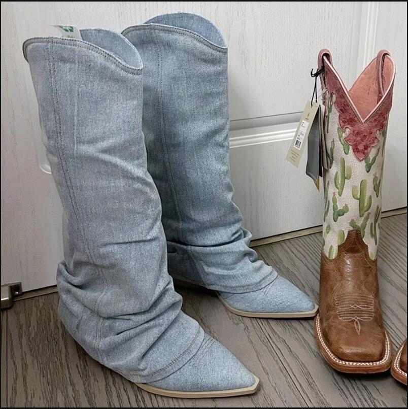 Aurora - Winterfeste Denim Stiefel