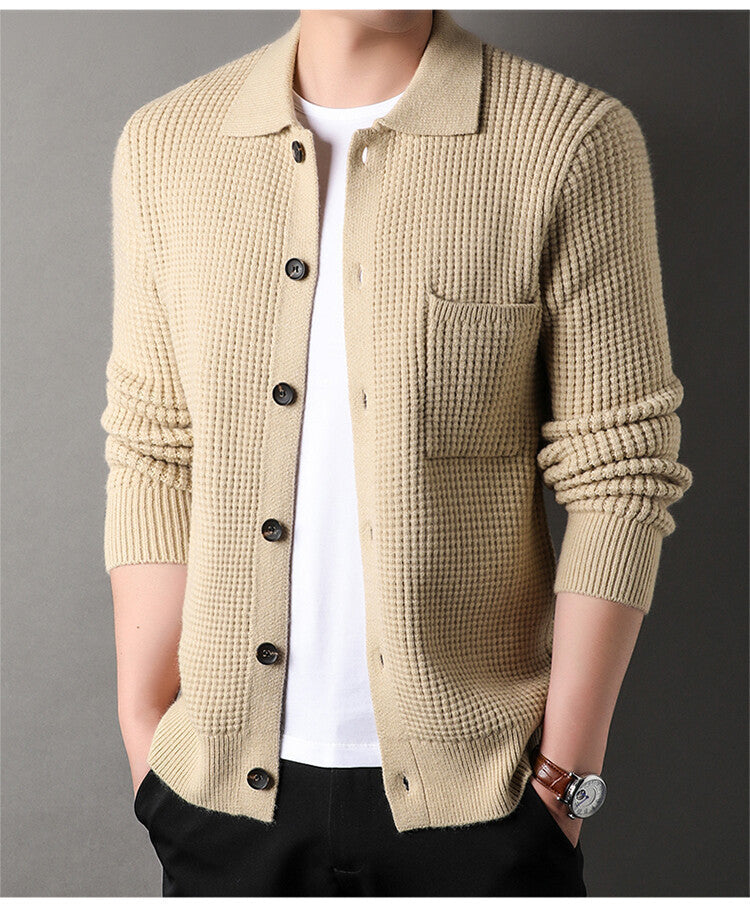 Ahmad – Stylischer Waffel-cardigan Für Herren
