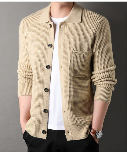 Ahmad – Stylischer Waffel-cardigan Für Herren