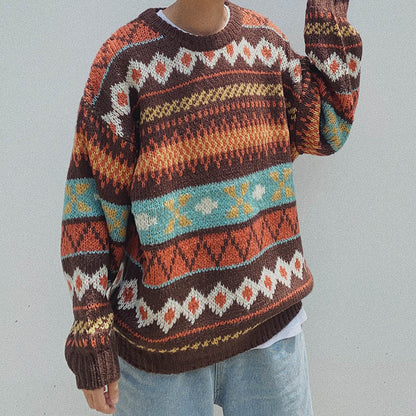 Alfonso – Retro-strickpullover Mit Rundhalsausschnitt Für Herren