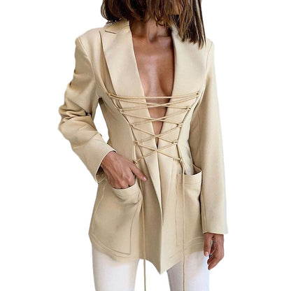 Tati - Schnürblazer Armeltaschen Dünner Mantel