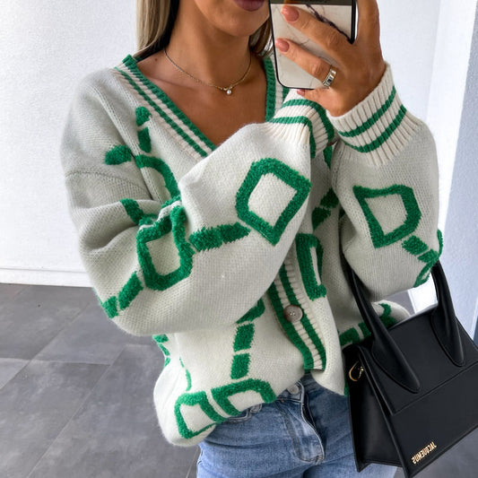 Zoe – Kontrast-cardigan Mit V-ausschnitt Für Den Frühling