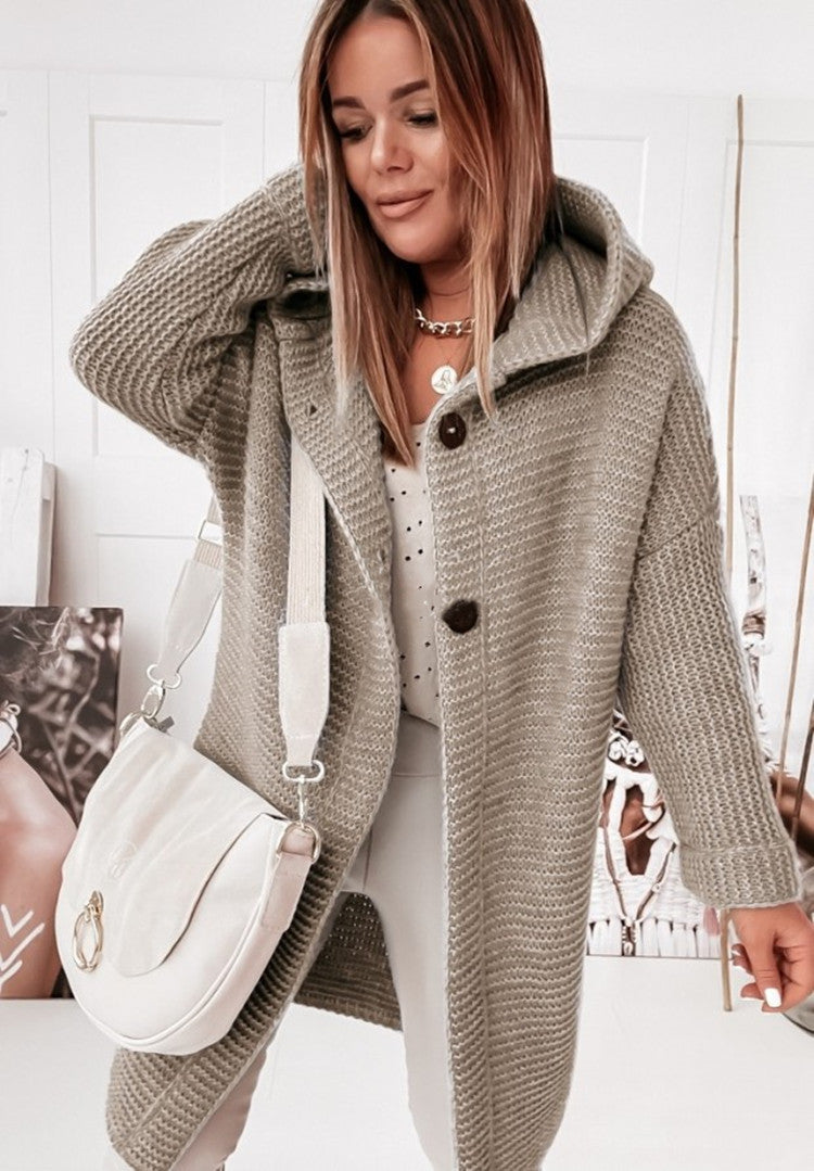 Yelena - Langärmlige Strickjacke Mit Kapuze