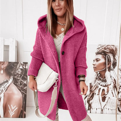 Yelena - Langärmlige Strickjacke Mit Kapuze