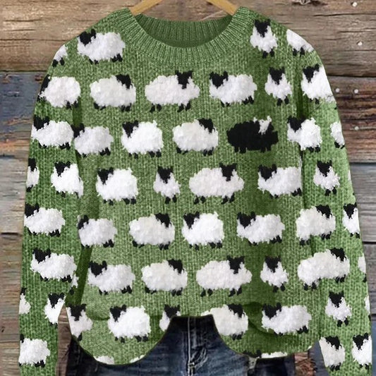 Susan – Gemütlicher Vintage-strickpullover Aus Schaffell