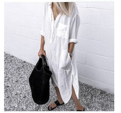 Aileen - Super Schönes Und Sehr Elegantes Maxi-leinenkleid, Ideal Für Den Sommer
